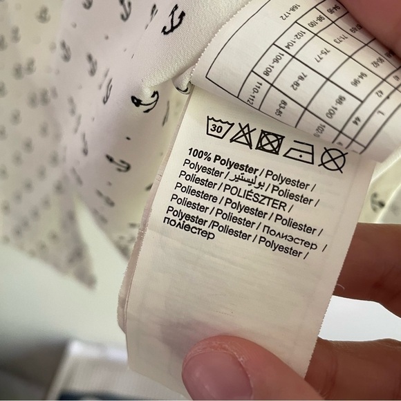 Pimkie white button up blouse anchor print long sleeve top - Picture 7 of 9